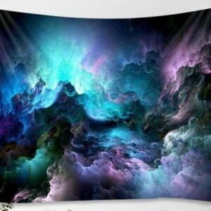 Large Beautiful Rainbow Clouds Tapestry